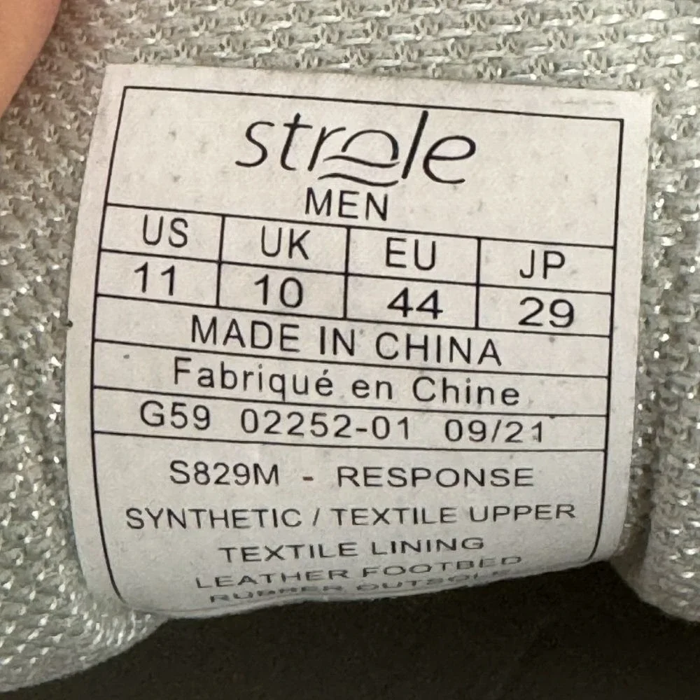 Strole Response Sneakers Mens‎ 11 Grey White Athletic Running Shoes S829M